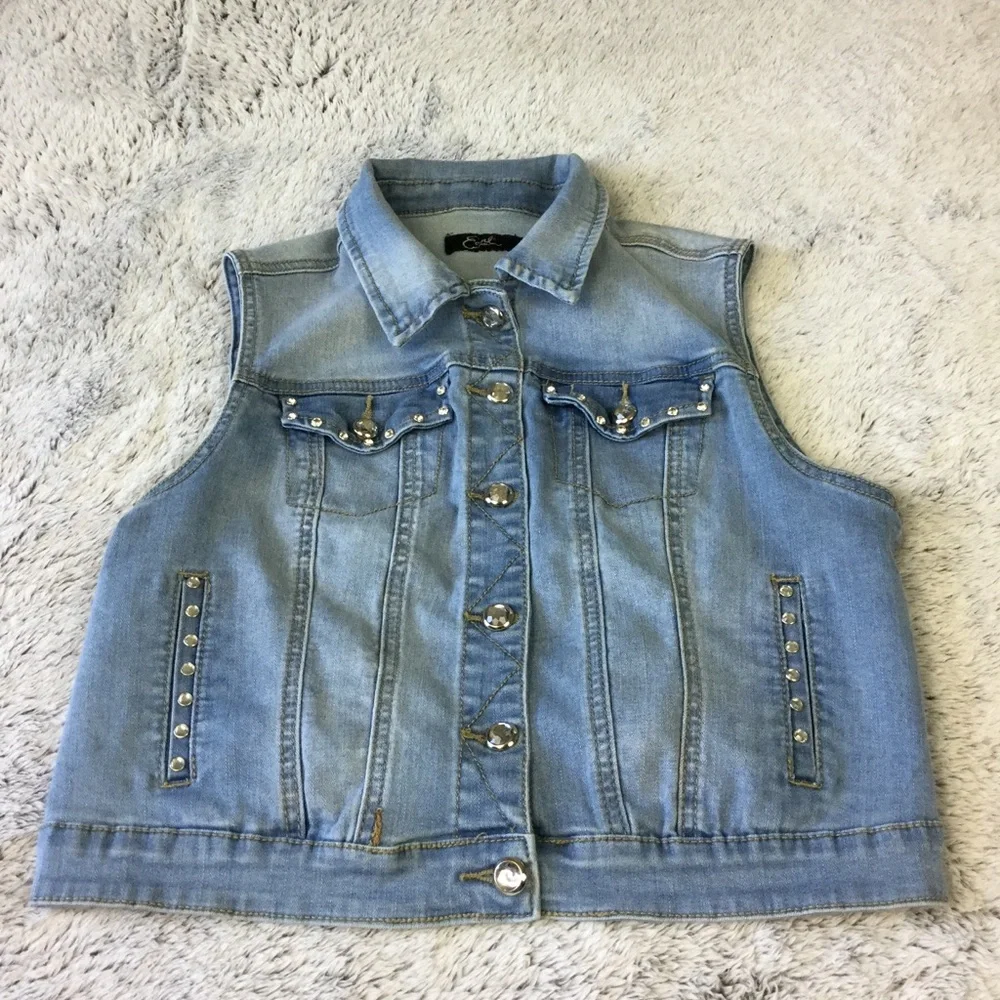 Earl Jeans Light Blue Denim Vest - Picture 6 of 11